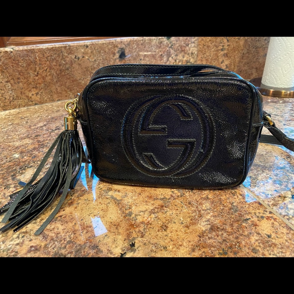 Gucci Black Patent Soho Crossbody Disco bag